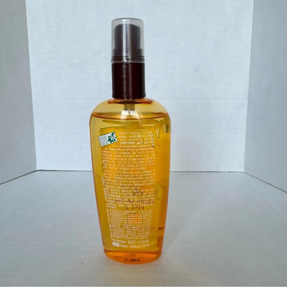 Yves Rocher Monoi de Tahiti Dry Oil SPF 2 Sunscreen 4.2oz France Summer Vacation - Picture 3 of 6